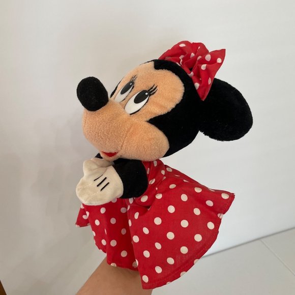 Vintage Disney Minnie Mouse Toy Hand Puppet Plush 10" Mattel 1993 Disneyland - Picture 13 of 13